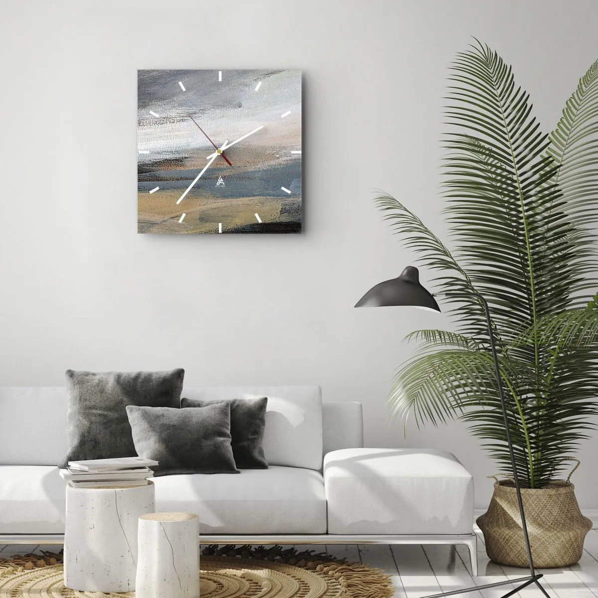 Horloge murale - Pendule murale - Abstraction : paysage nordique - 30x30 cm