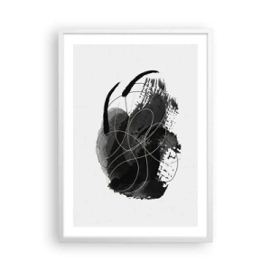 Affiche dans un cadre blanc - Poster - Fait de noir - 50x70 cm