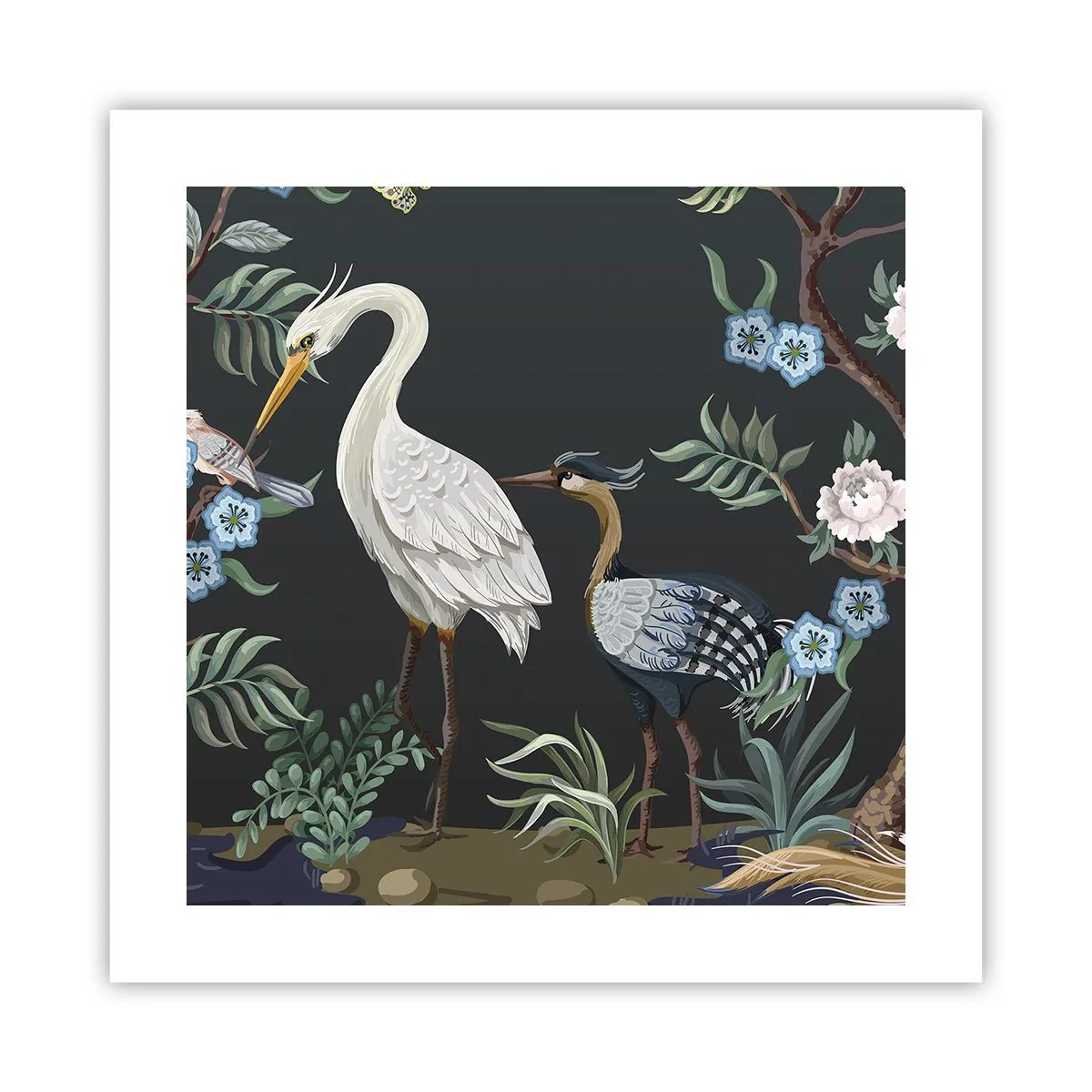Affiche - Poster - Parade d'oiseaux - 40x40 cm