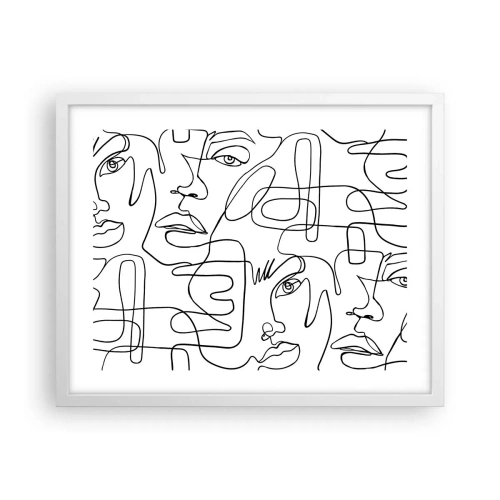 Affiche dans un cadre blanc - Poster - Dans des émotions enchevêtrées - 50x40 cm