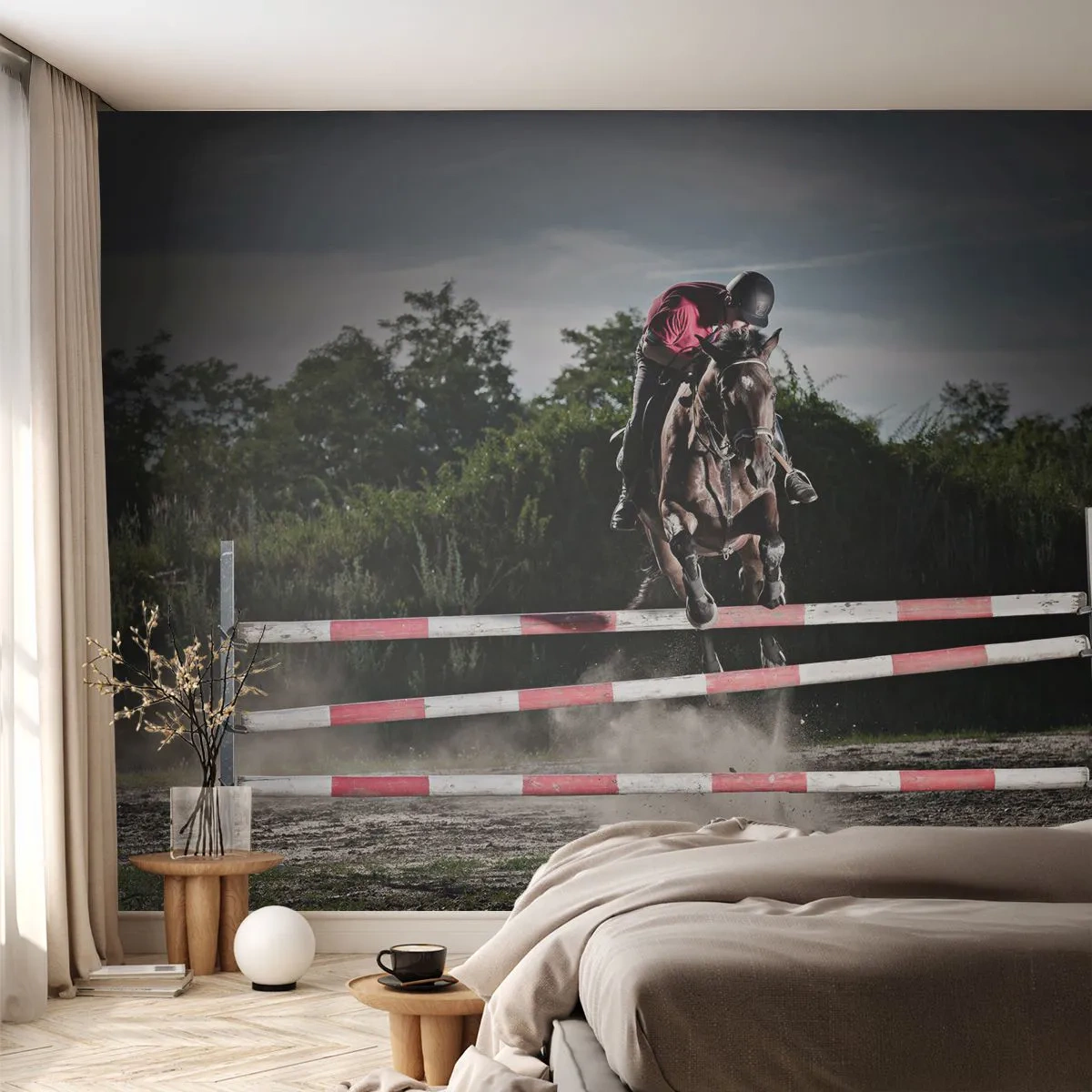 Papier Peint Photo Standard Eco - Ensemble pour la victoire - Animaux, Cheval, sport - 400x280 cm