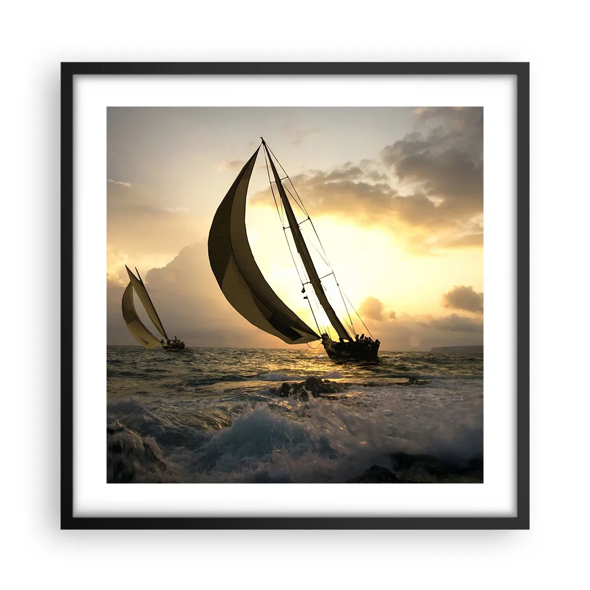 Affiche dans un cadre noir - Poster - Avec le vent et contre le vent - 50x50 cm