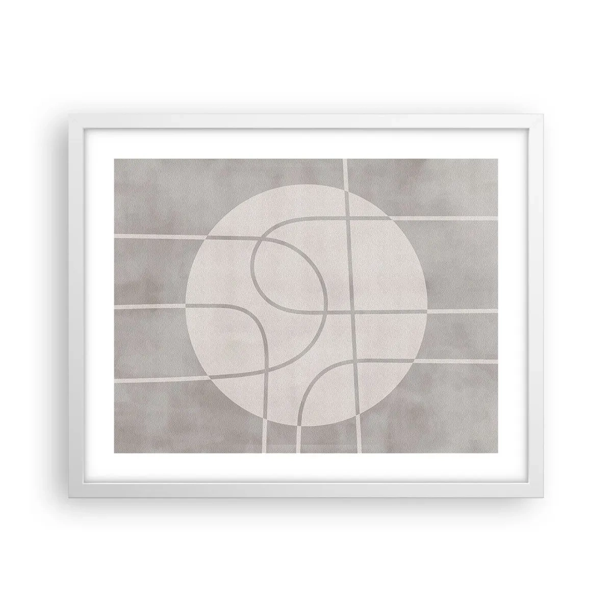 Affiche dans un cadre blanc - Poster - Circulaire et tout droit - 50x40 cm