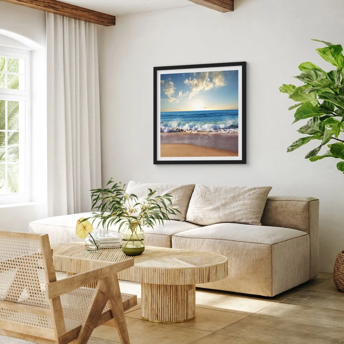 Affiche dans un cadre noir - Poster - Mouvement et immobilité à la fois - 40x40 cm