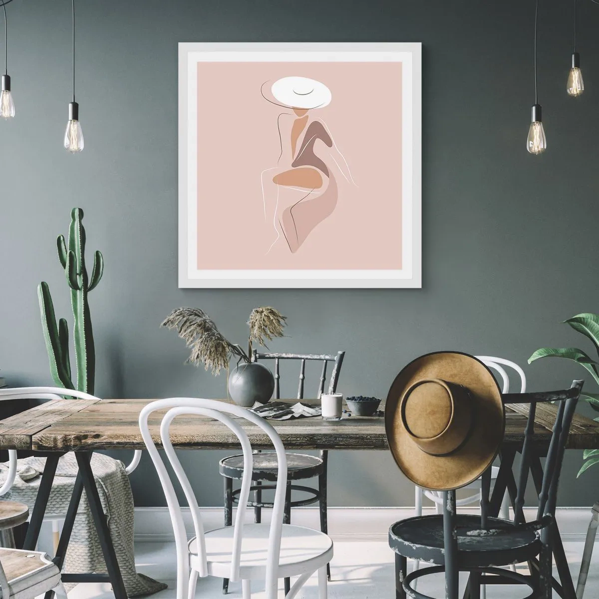 Affiche dans un cadre blanc - Poster - Être une dame - 50x50 cm