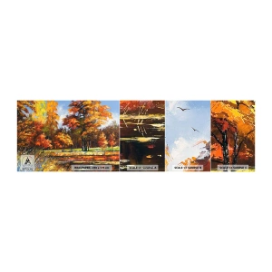 Échantillon de Papier Peint Autocollant Deluxe Sticker - Paysage en or et bronze - Paysage, Forêt, Impressionnisme - 100x30 cm