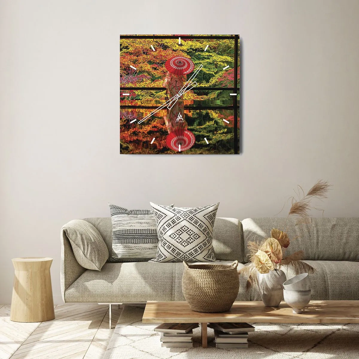 Horloge murale - Pendule murale - Dans le temple de la nature - 40x40 cm