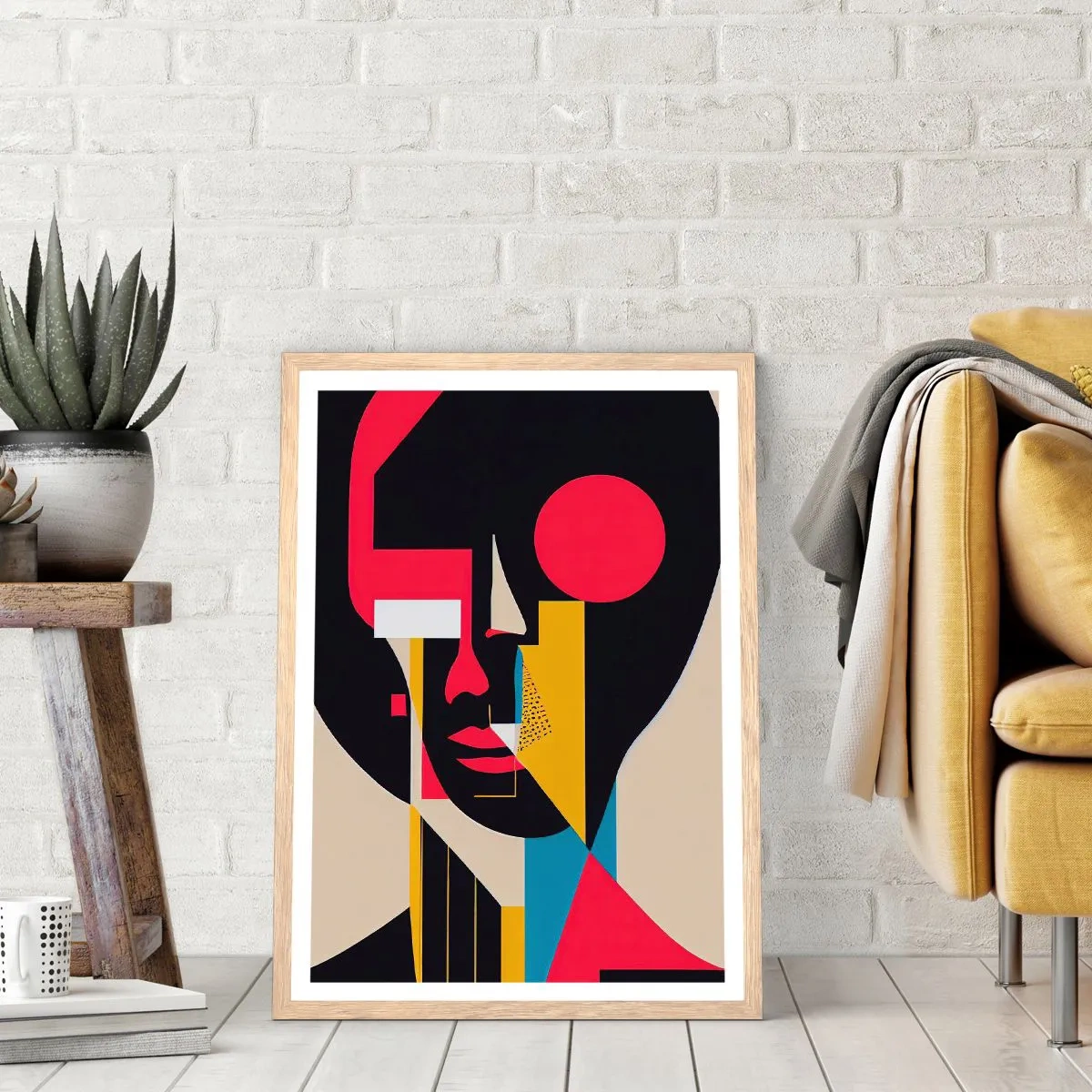 Affiche dans un chêne clair - Poster - Son monde intérieur - 70x100 cm