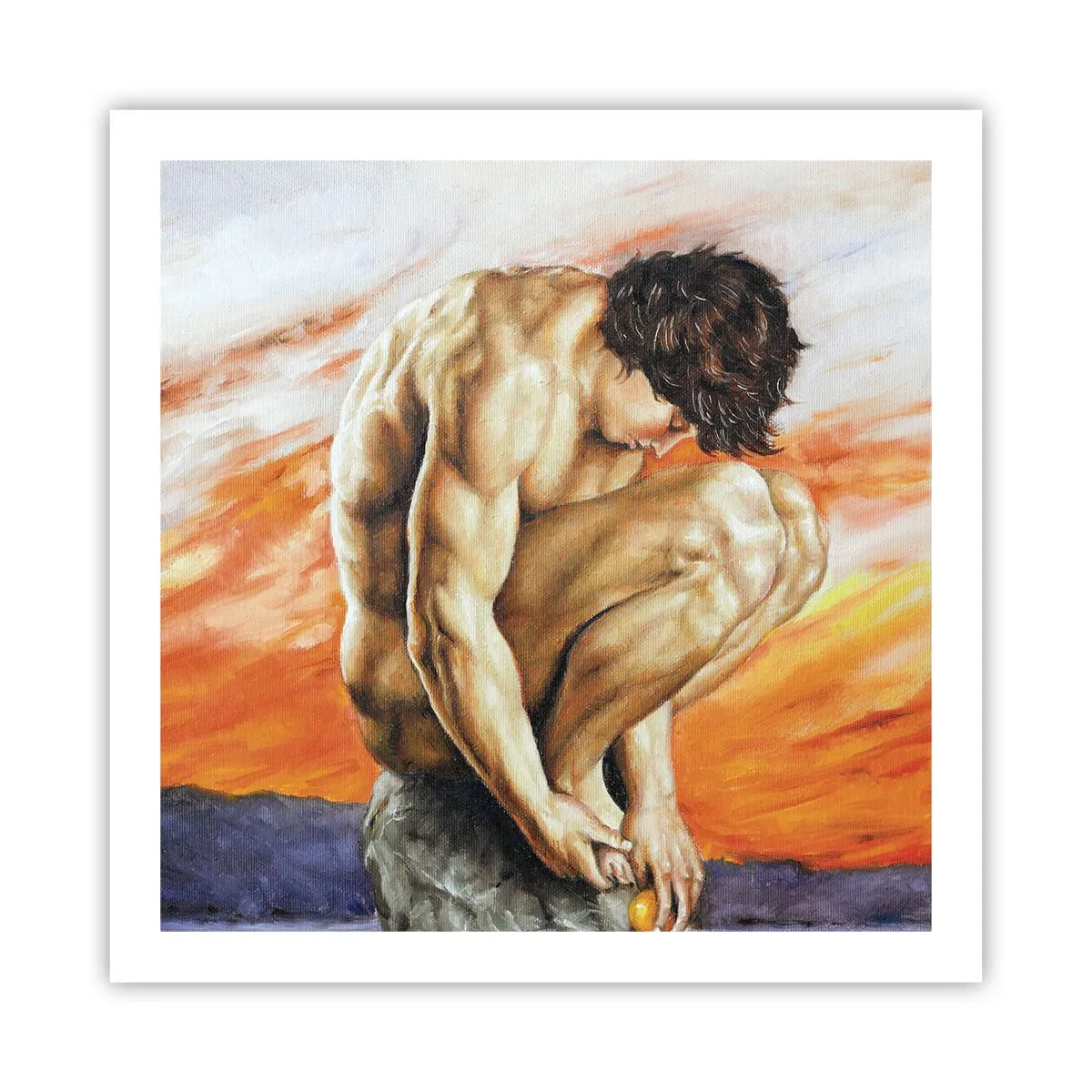 Affiche - Poster - Plongé dans ses pensées - 60x60 cm