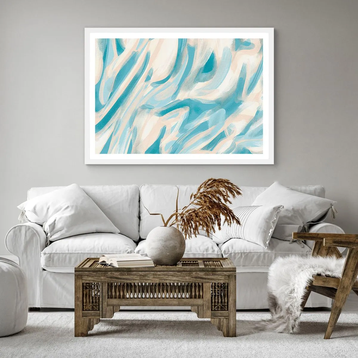 Affiche dans un cadre blanc - Poster - Brise printanière - 50x50 cm