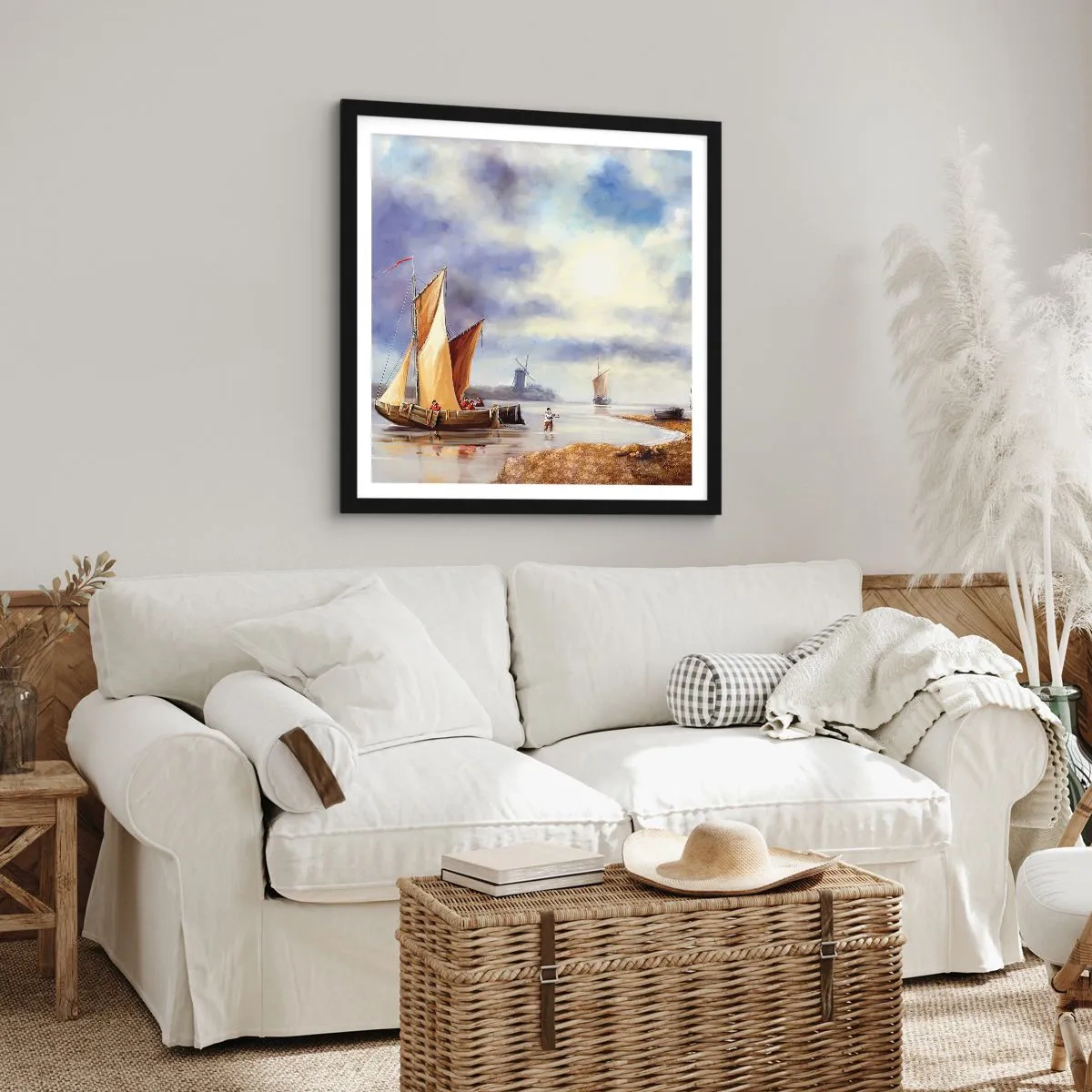 Affiche dans un cadre noir - Poster - Retour de marin - 40x40 cm