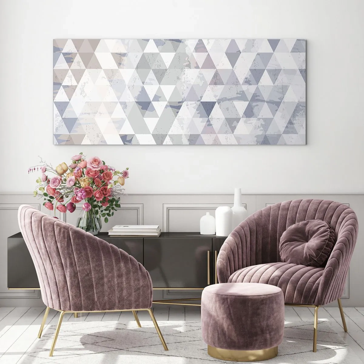 Impression sur verre - Image sur verre - En rythme de trois - 100x40 cm