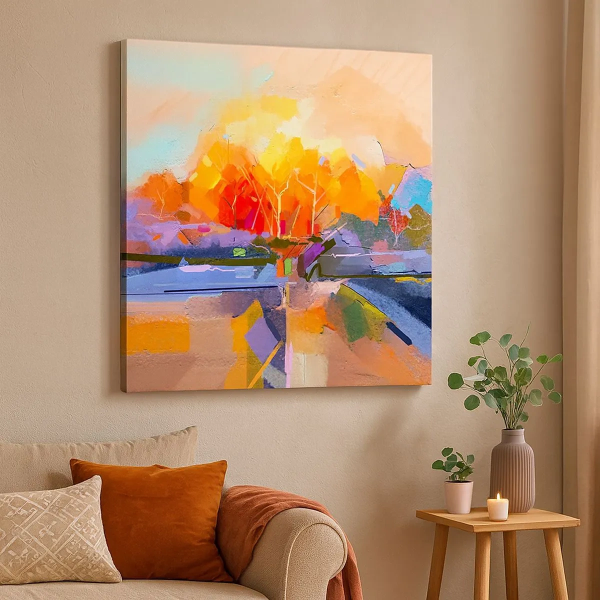 Impression sur toile - Image sur toile - L'automne est arrivé - 30x30 cm