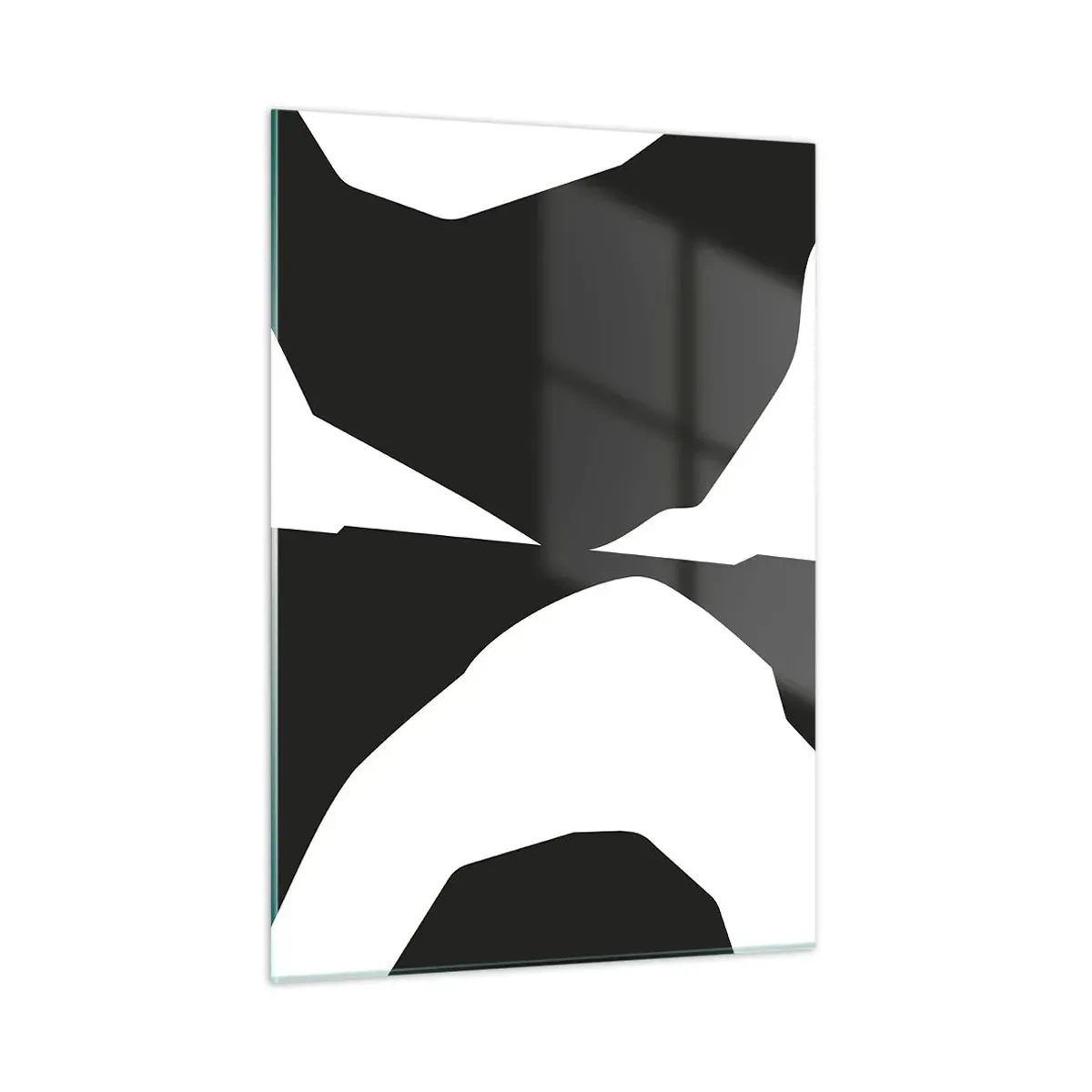 Impression sur verre - Image sur verre - Composition graphique en noir et blanc dans un style contrasté positif-négatif - 50x70cm - Positif négatif - Décoration murale moderne pour le salon et la chambre ARTTOR