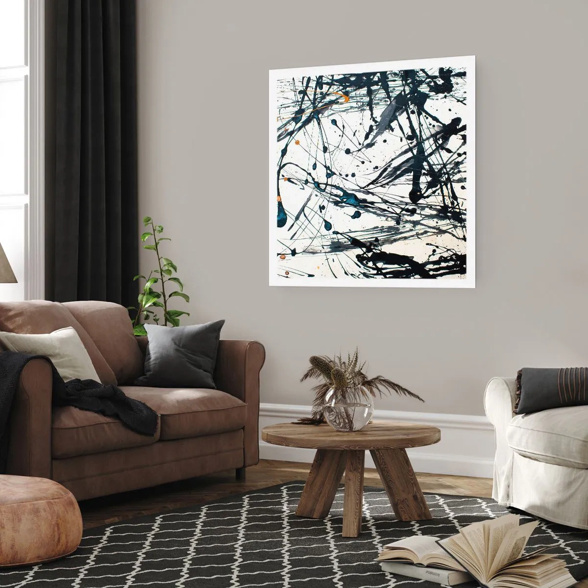 Affiche - Poster - Abstraction expressionniste - 30x30 cm