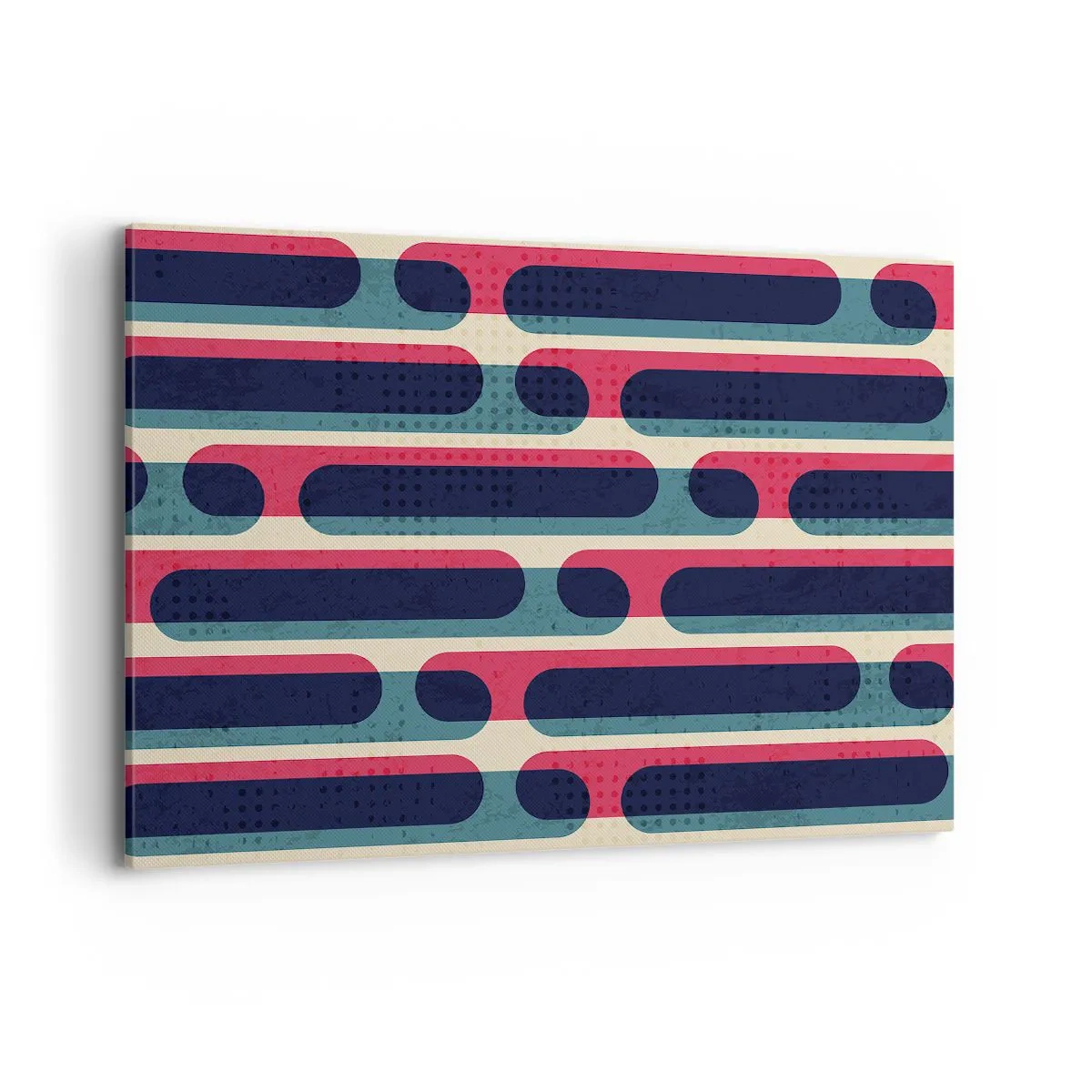 Impression sur toile - Image sur toile - Motif géométrique rétro aux couleurs pastel - 100x70cm - En profondeur et sur l'avant - Décoration murale moderne pour le salon et la chambre ARTTOR