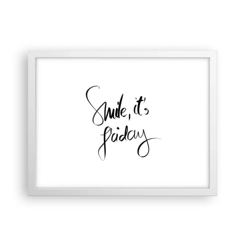 Affiche dans un cadre blanc - Poster - Joie réelle - 40x30 cm