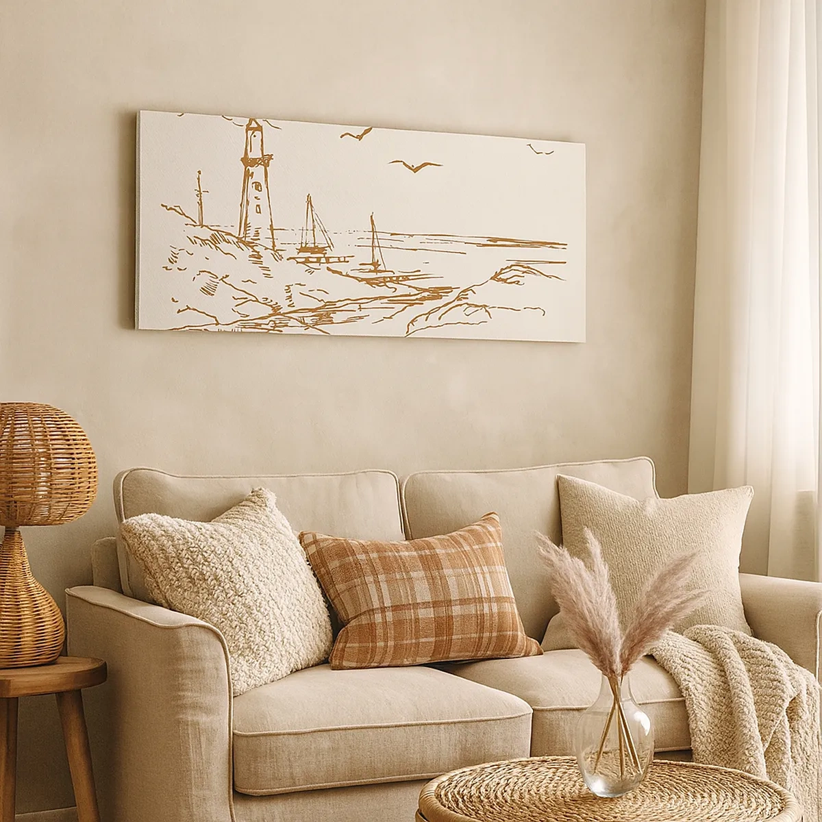 Impression sur toile - Image sur toile - Esquisse de souvenirs d'été - 30x30 cm