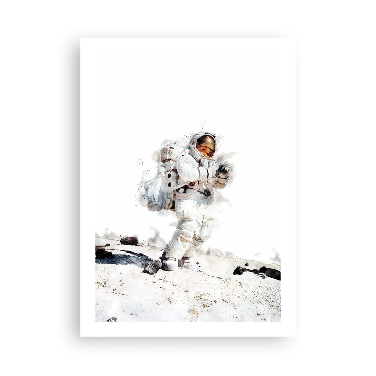 Affiche - Poster - Un astronaute en combinaison spatiale à la surface de la lune - 50x70cm - Envoyé de la Terre - Décoration murale moderne pour le salon et la chambre ARTTOR