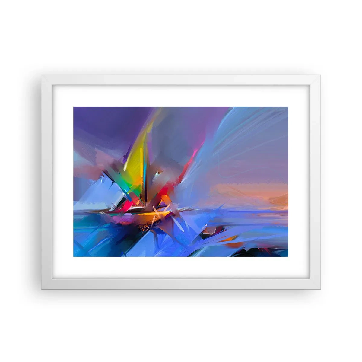 Affiche dans un cadre blanc - Poster - Hélices comme un oiseau - 40x30 cm