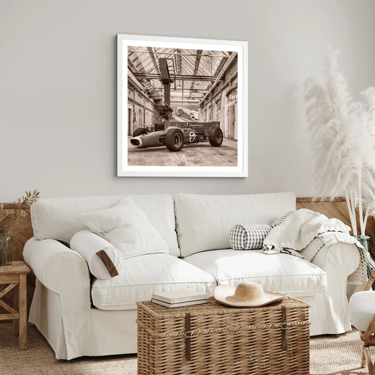 Affiche dans un cadre blanc - Poster - Le repos du guerrier - 50x50 cm