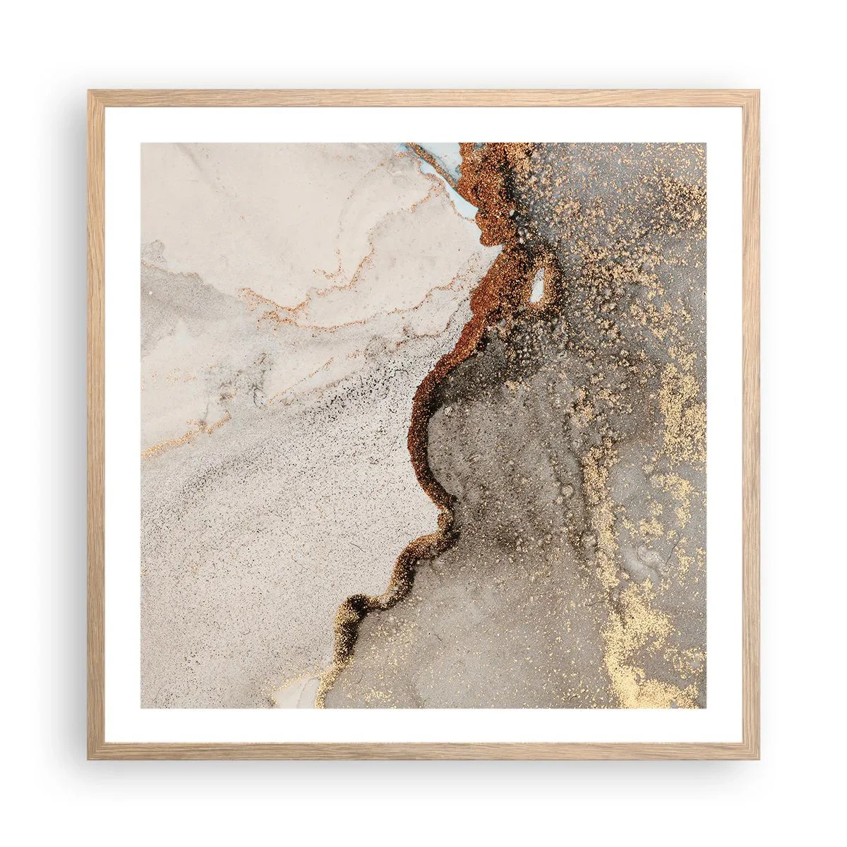 Affiche dans un chêne clair - Poster - Aux frontières des couleurs - 60x60 cm