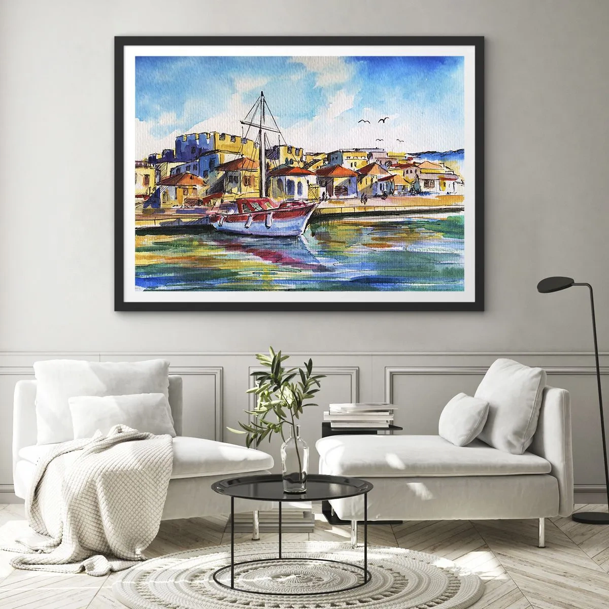 Affiche dans un cadre noir - Poster - Après-midi arc-en-ciel - 91x61 cm