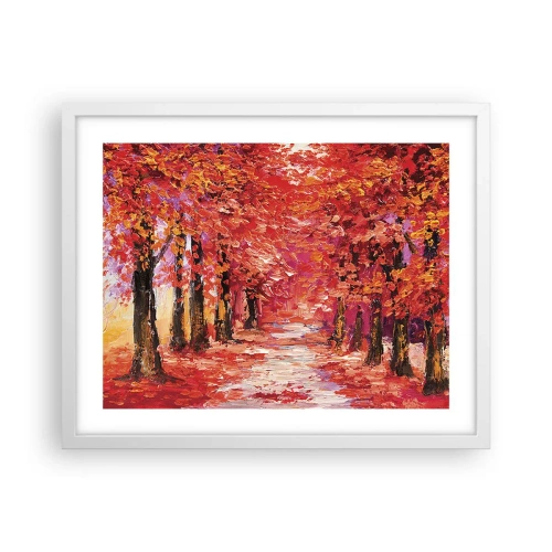 Affiche dans un cadre blanc - Poster - Impression d'automne - 50x40 cm