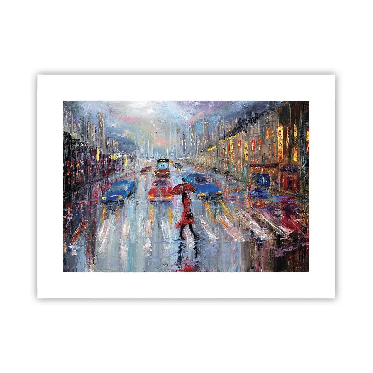 Affiche - Poster - Après-midi pluvieux en ville - 40x30 cm