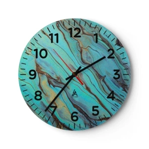 Horloge murale - Pendule murale - Marée turquoise - 30x30 cm