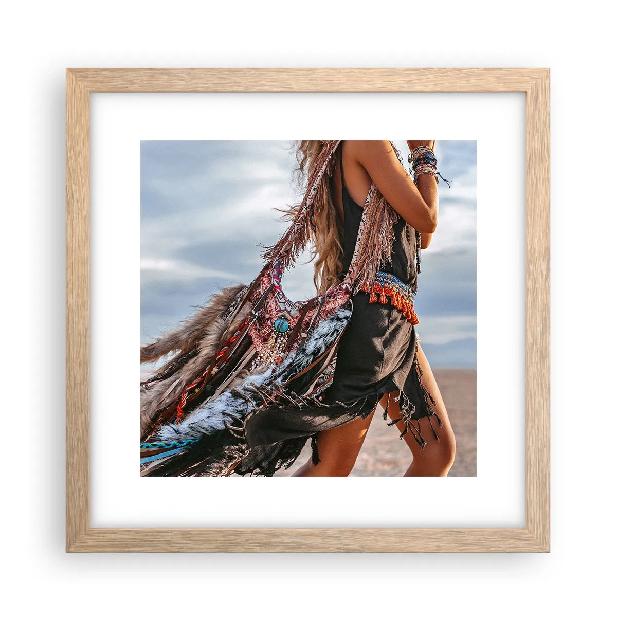 Affiche dans un chêne clair - Poster - La fille du chaman - 30x30 cm