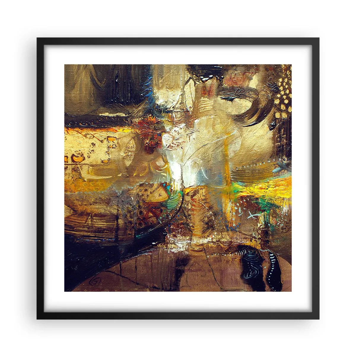 Affiche dans un cadre noir - Poster - Froid, tiède, chaud - 50x50 cm