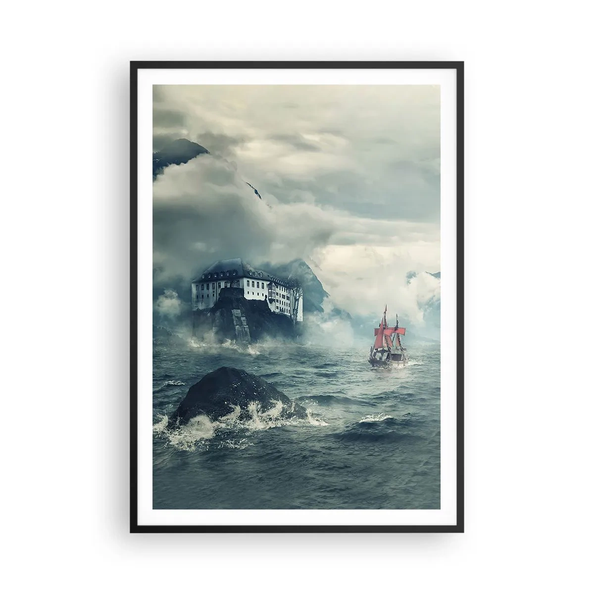 Affiche dans un cadre noir - Poster - Dans l'eau magique - 70x100 cm