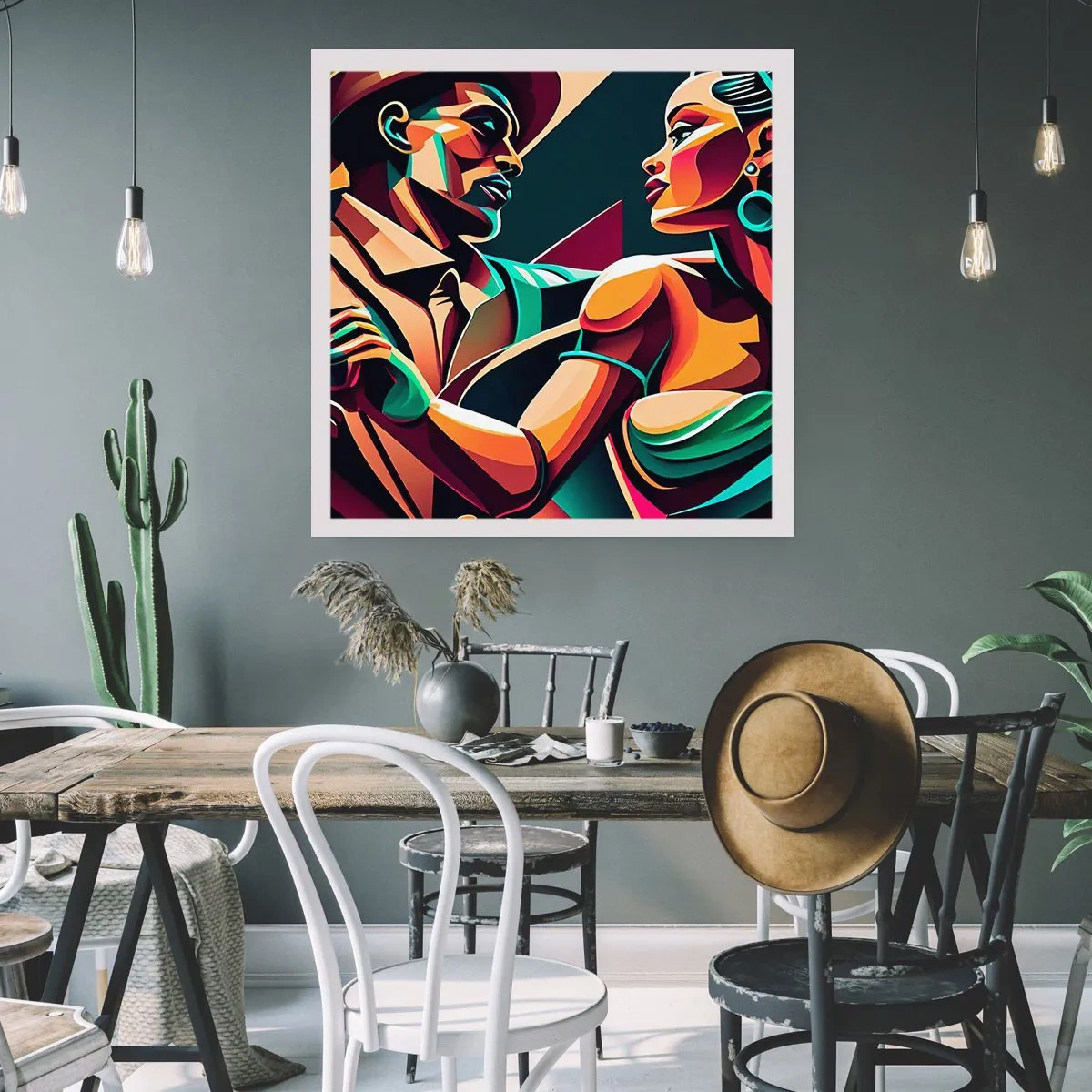 Affiche - Poster - Au rythme du coeur - 30x30 cm