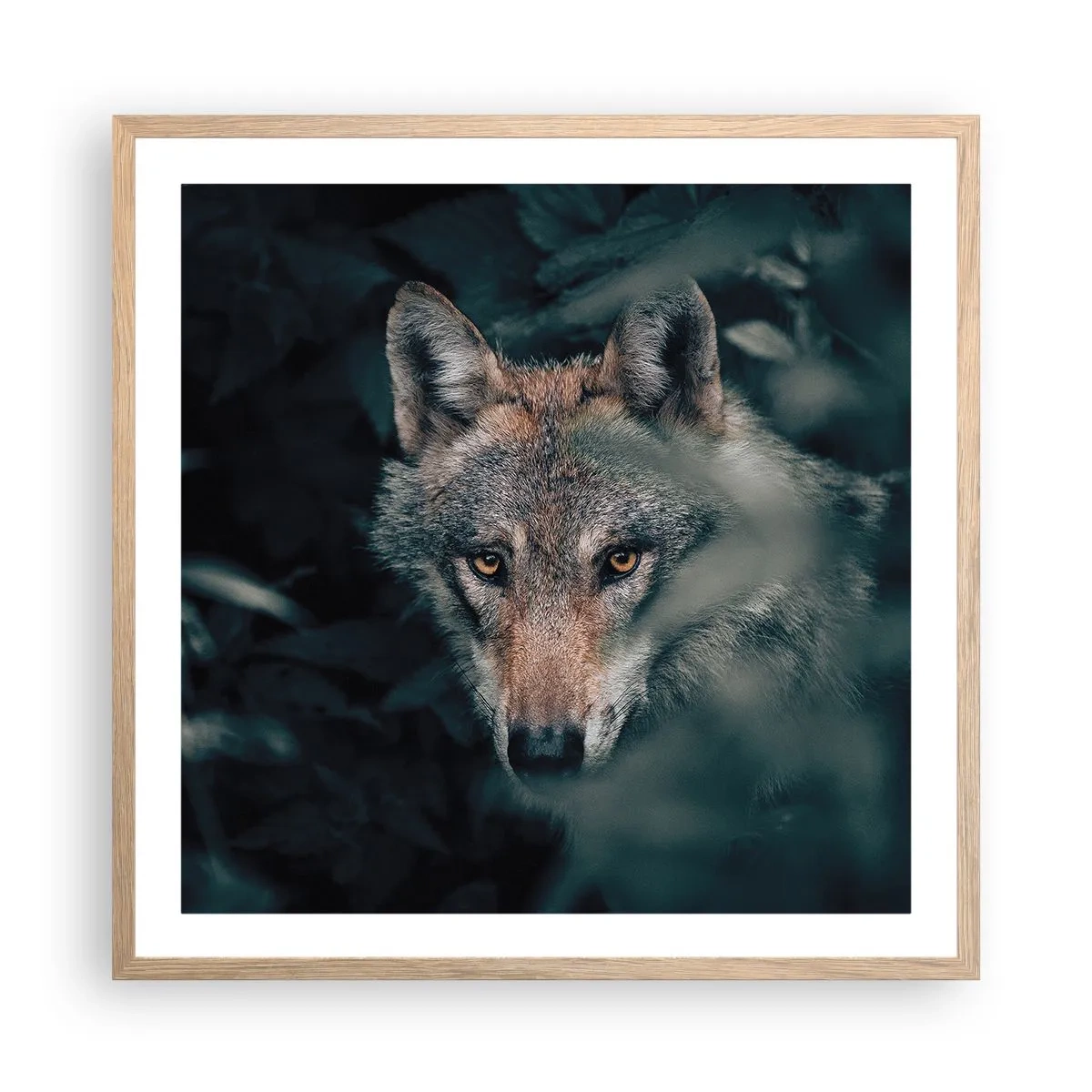 Affiche dans un chêne clair - Poster - Chasseur - 60x60 cm