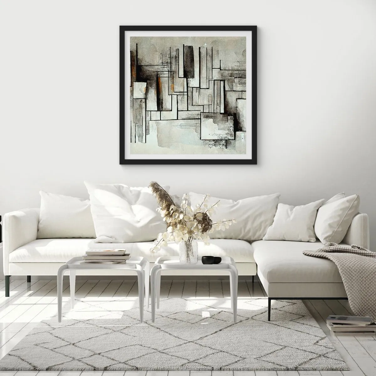 Affiche dans un cadre noir - Poster - Le pouvoir de la simplicité - 50x50 cm