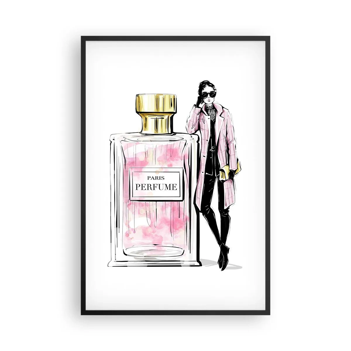 Affiche dans un cadre noir - Poster - La sensualité parisienne - 61x91 cm