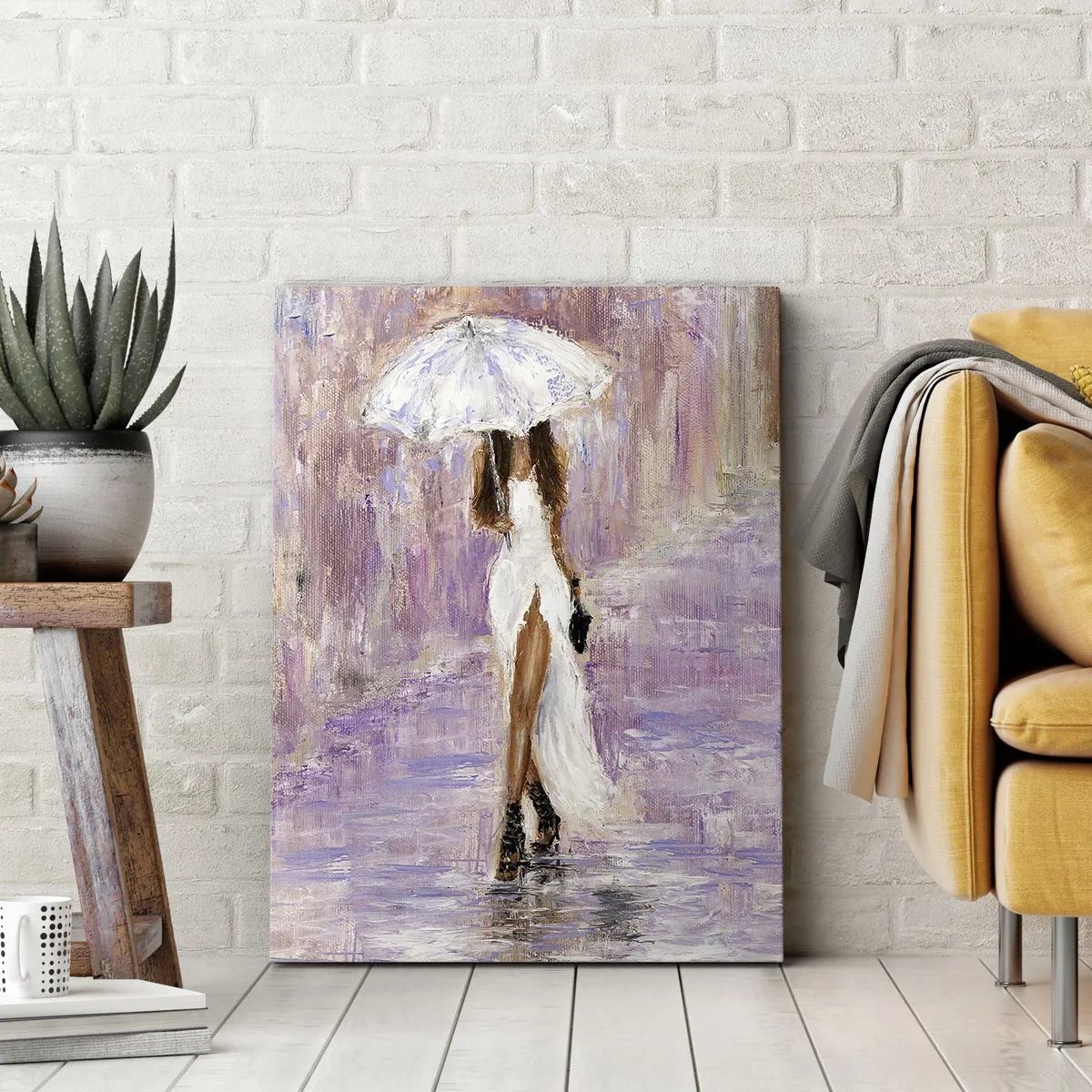 Impression sur toile - Image sur toile - Sous la pluie lilas - 45x80 cm