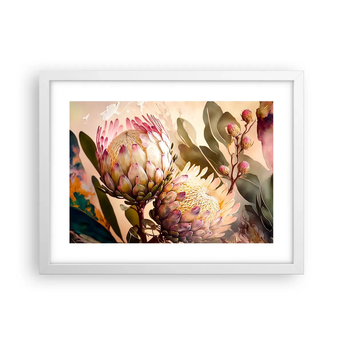 Affiche dans un cadre blanc - Poster - Tendrement embrassé - 40x30 cm