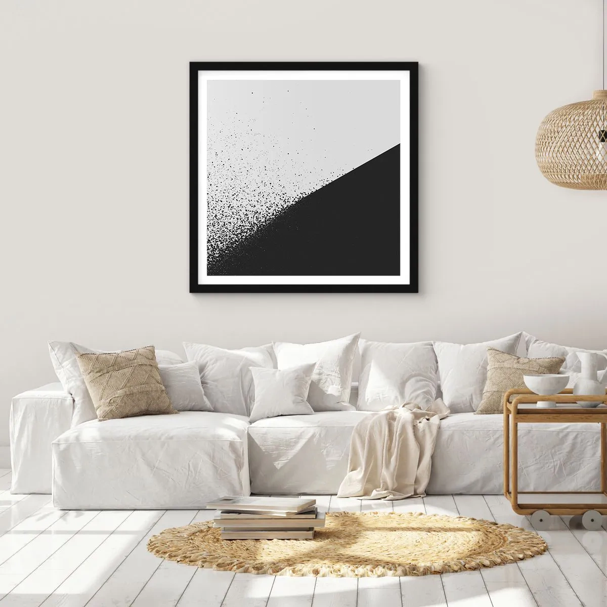 Affiche dans un cadre noir - Poster - De plus en plus vite, de plus en plus - 50x50 cm