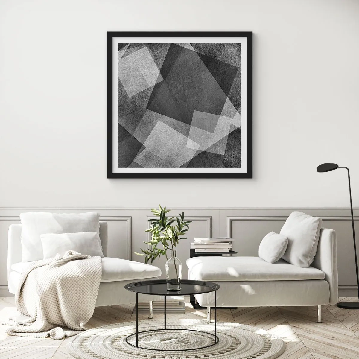 Affiche dans un cadre noir - Poster - Le symbole éternel de durabilité et d'ordre - 40x40 cm