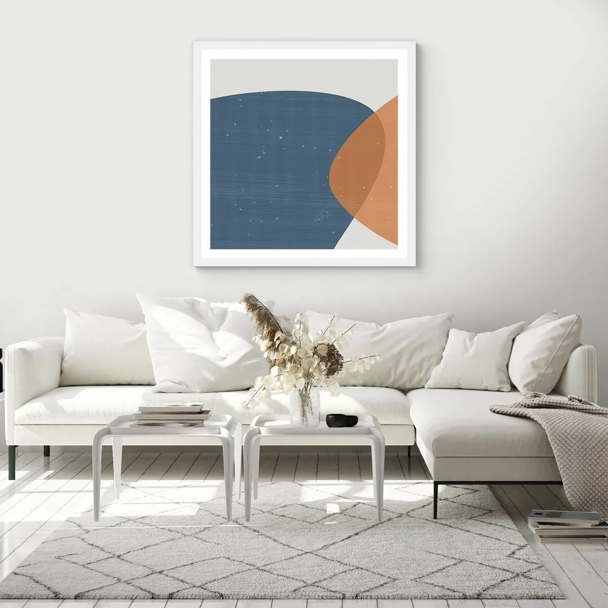 Affiche dans un cadre blanc - Poster - Ovales et influences - 40x40 cm