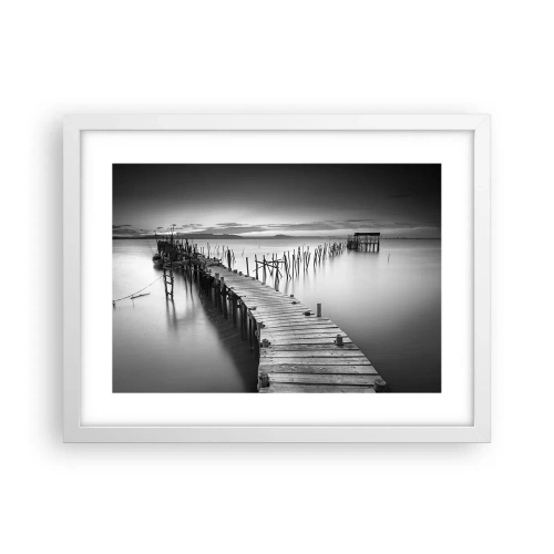Affiche dans un cadre blanc - Poster - La paix d'un rivage oublié - 40x30 cm