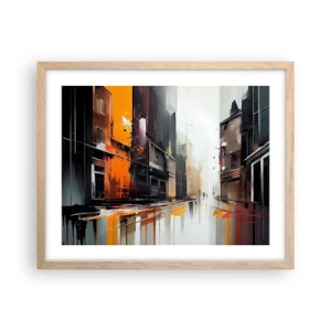 Affiche dans un chêne clair - Poster - Jour de pluie - 50x40 cm