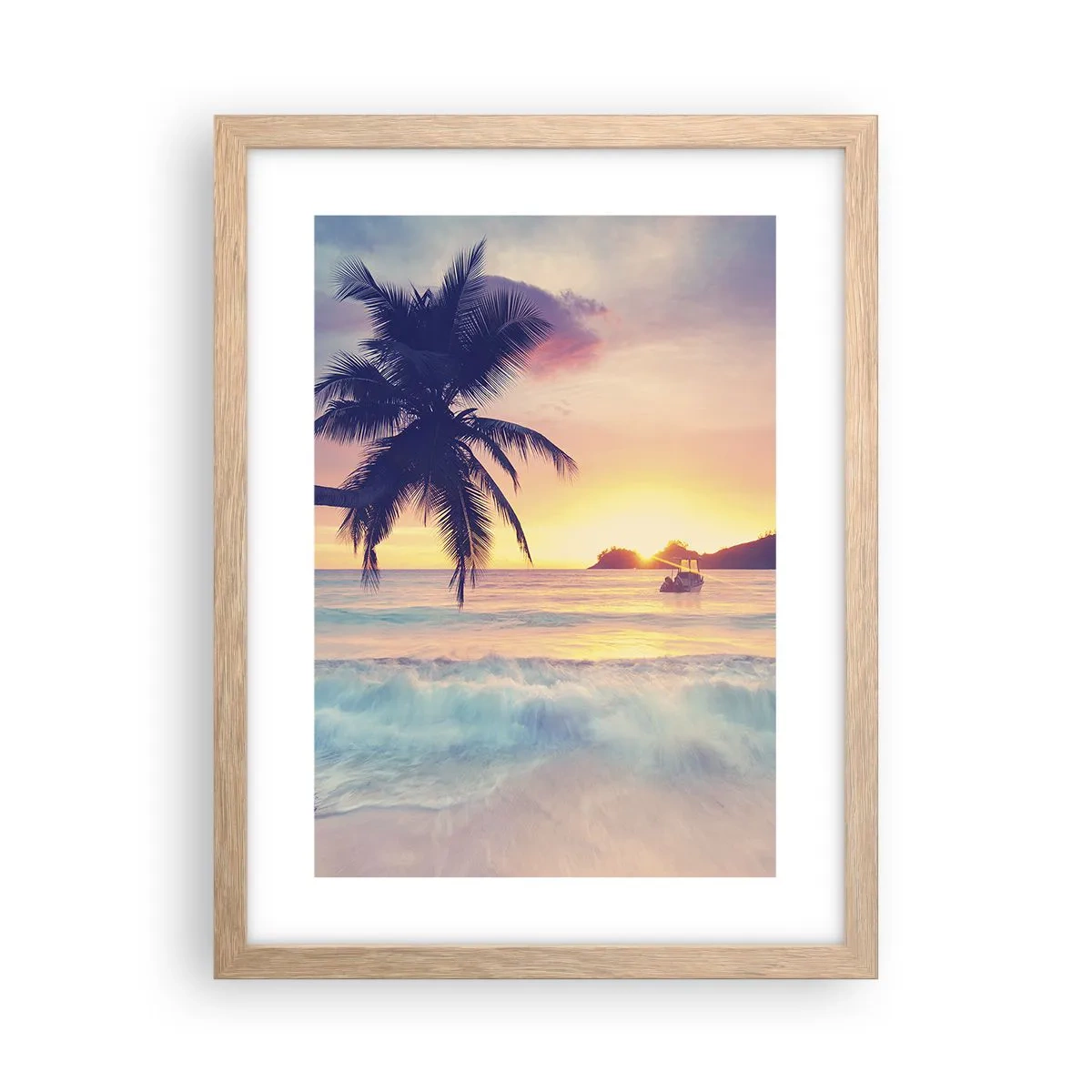 Affiche dans un chêne clair - Poster - Une soirée à la baie - 30x40 cm
