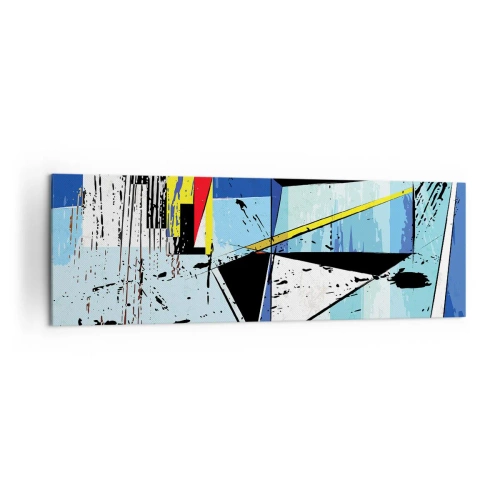 Impression sur toile - Image sur toile - Composition géométrique abstraite aux couleurs vives - 160x50cm - Regardez le monde sous un certain angle… - Décoration murale moderne pour le salon et la chambre ARTTOR