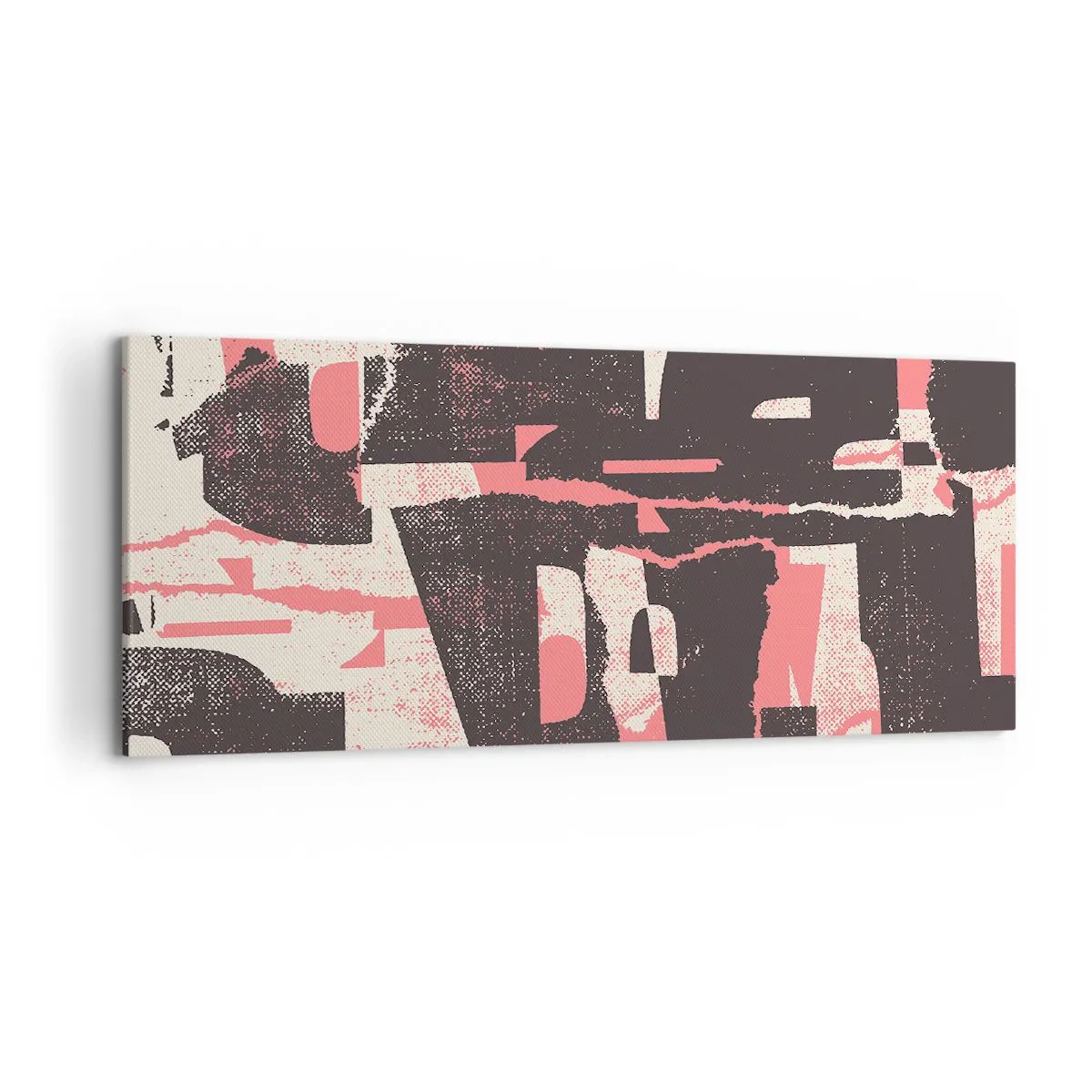 Impression sur toile - Image sur toile - Une composition abstraite dans les tons de rose et de marron. - 120x50cm - Tout ce tapage - Décoration murale moderne pour le salon et la chambre ARTTOR