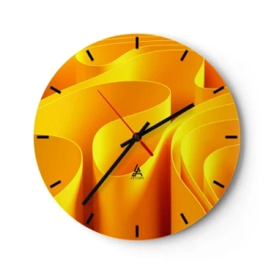 Horloge murale - Pendule murale - Comme les vagues du soleil - 40x40 cm