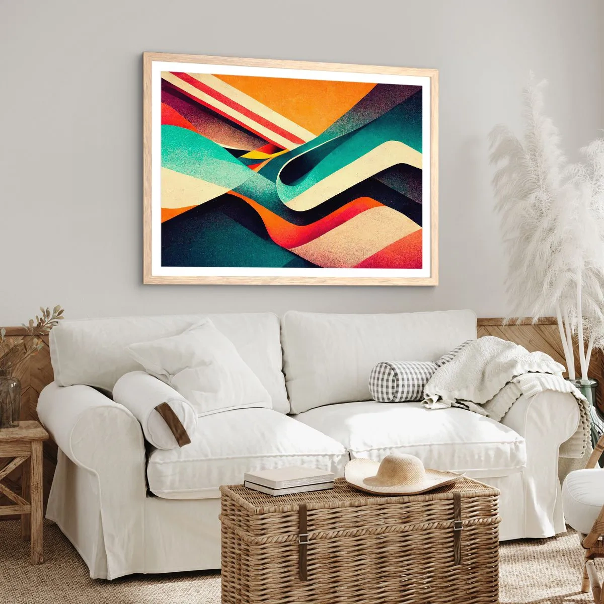 Affiche dans un chêne clair - Poster - Composition intense - 50x40 cm