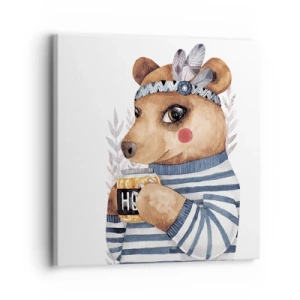 Impression sur toile - Image sur toile - Un nounours trop mignon - 30x30 cm